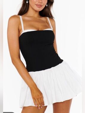 Show me your mumu Tiffany bubble skort date night mini dress NWT SZ M